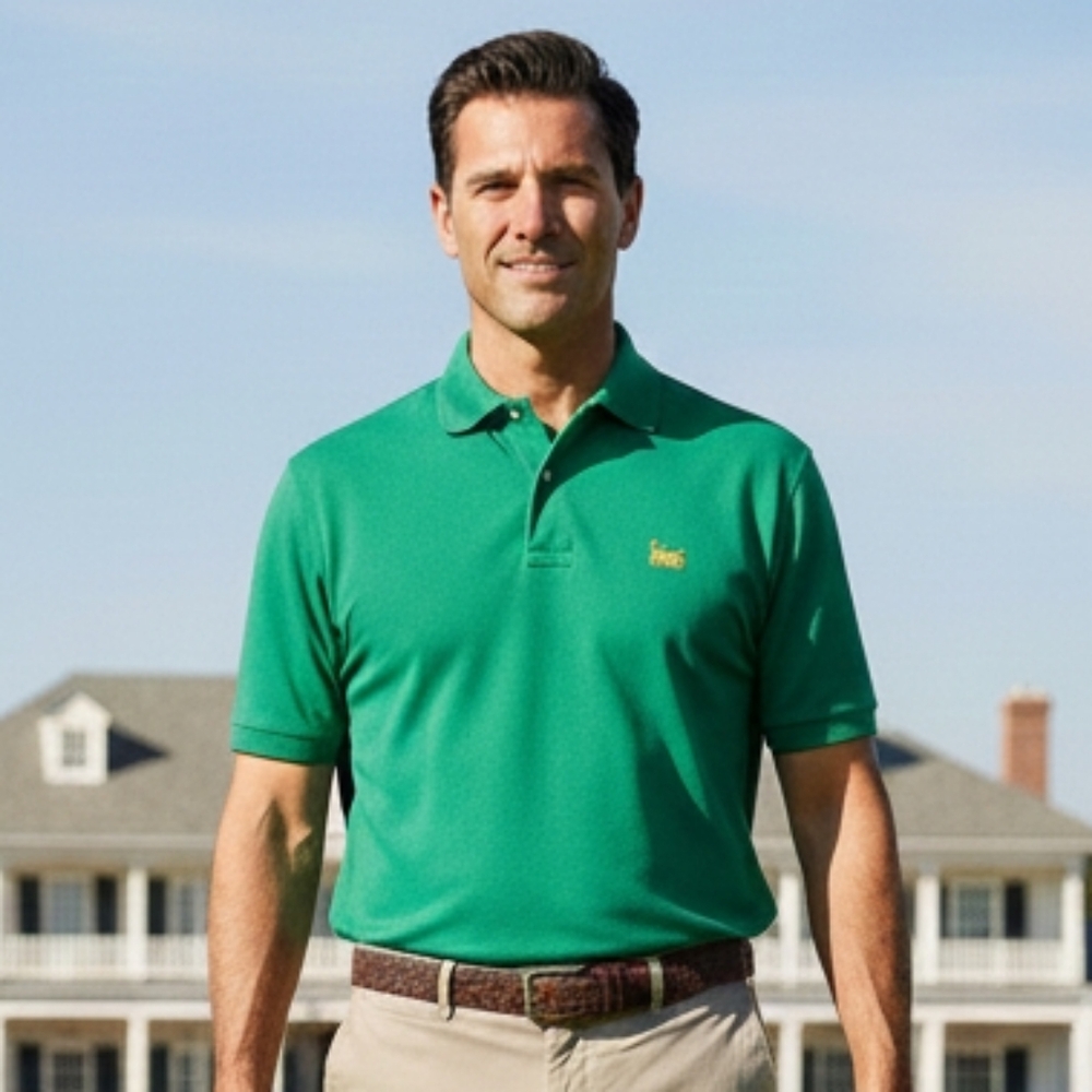 Slazenger Augusta National Golf Shop L Vintage 90s Old Money Masters Green Polo